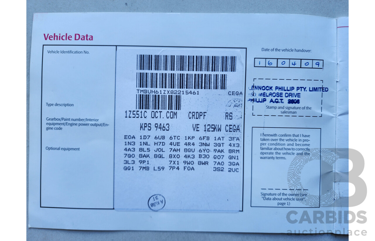 10/2008 Skoda Octavia RS TDI 1Z 4d Wagon Blue 2.0L