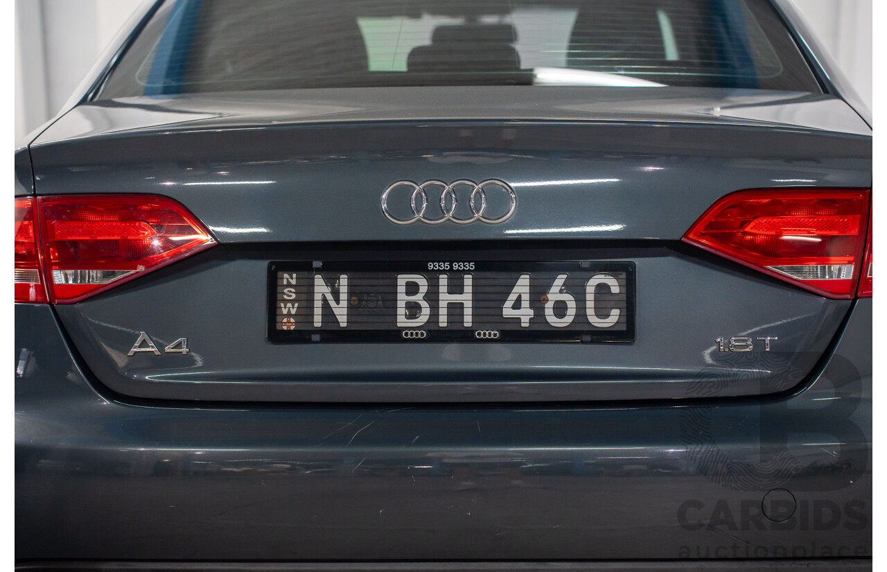 6/2008 Audi A4 1.8 TFSI B8 (8K) 4d Sedan Meteor Grey Pearl Turbo 1.8L