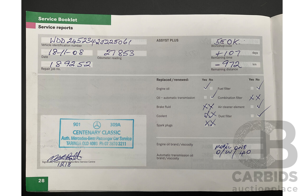 5/2007 Mercedes-Benz B200 Turbo 245 07 Upgrade 5d Hatchback Comet Grey Metallic Turbo 2.0L