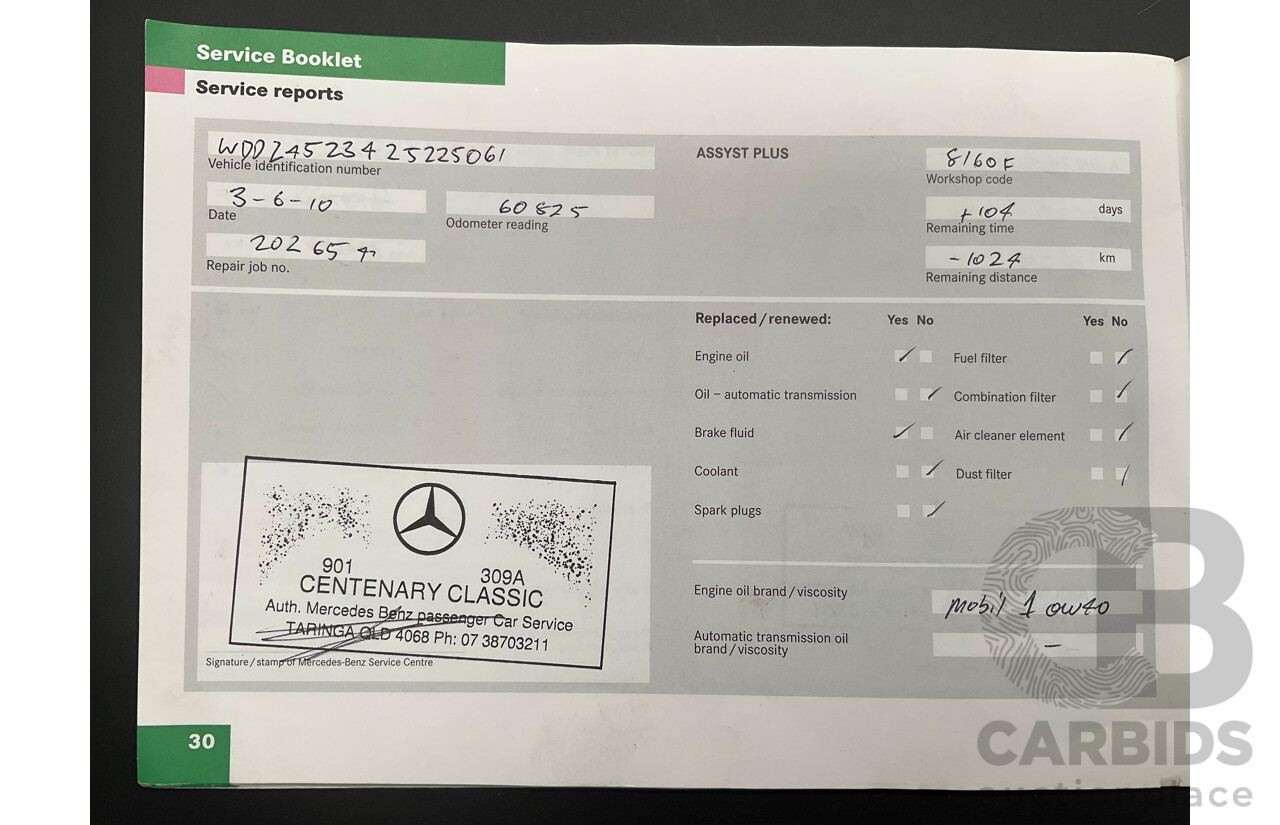 5/2007 Mercedes-Benz B200 Turbo 245 07 Upgrade 5d Hatchback Comet Grey Metallic Turbo 2.0L