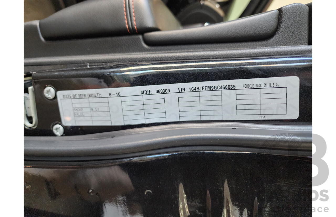 6/2016 Jeep Grand Cherokee Limited 75TH Anniversary (4x4) WK 4d Wagon Black 3.0L