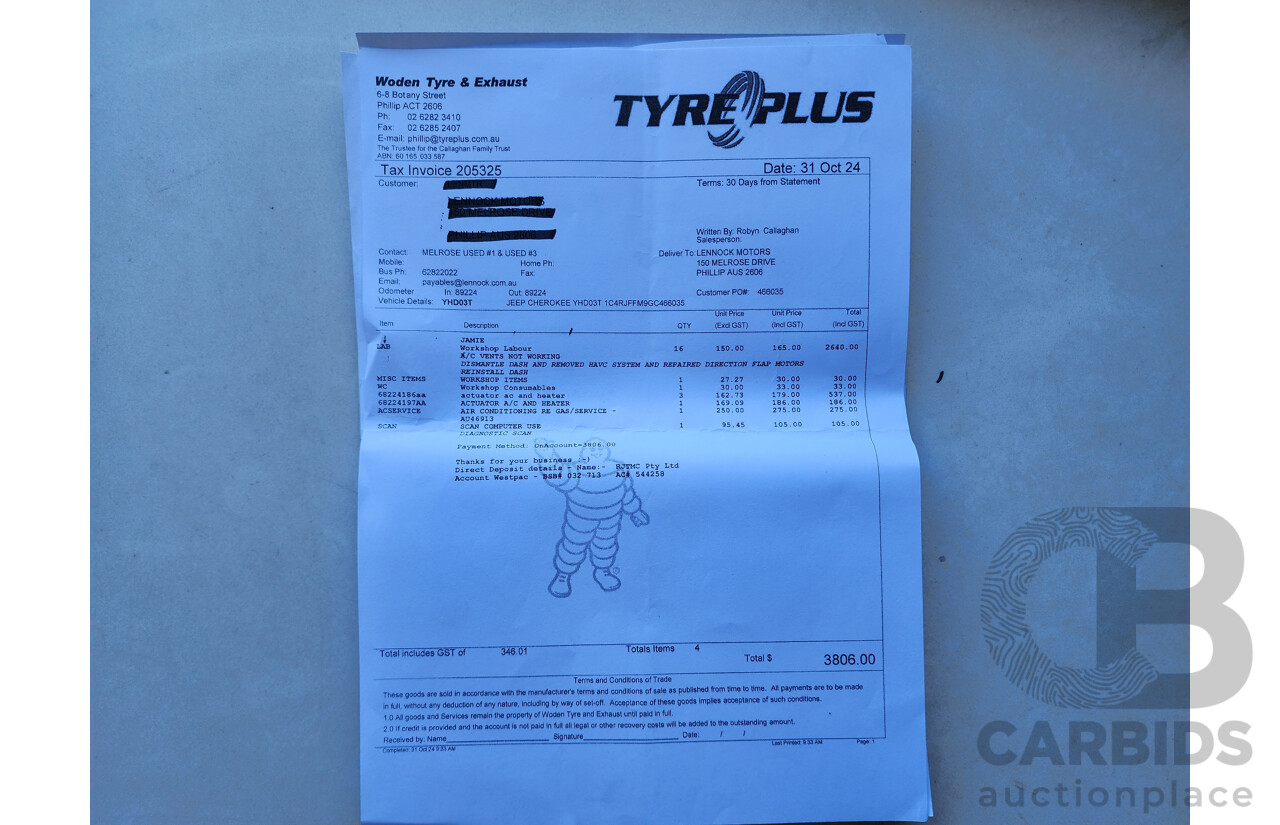 6/2016 Jeep Grand Cherokee Limited 75TH Anniversary (4x4) WK 4d Wagon Black 3.0L