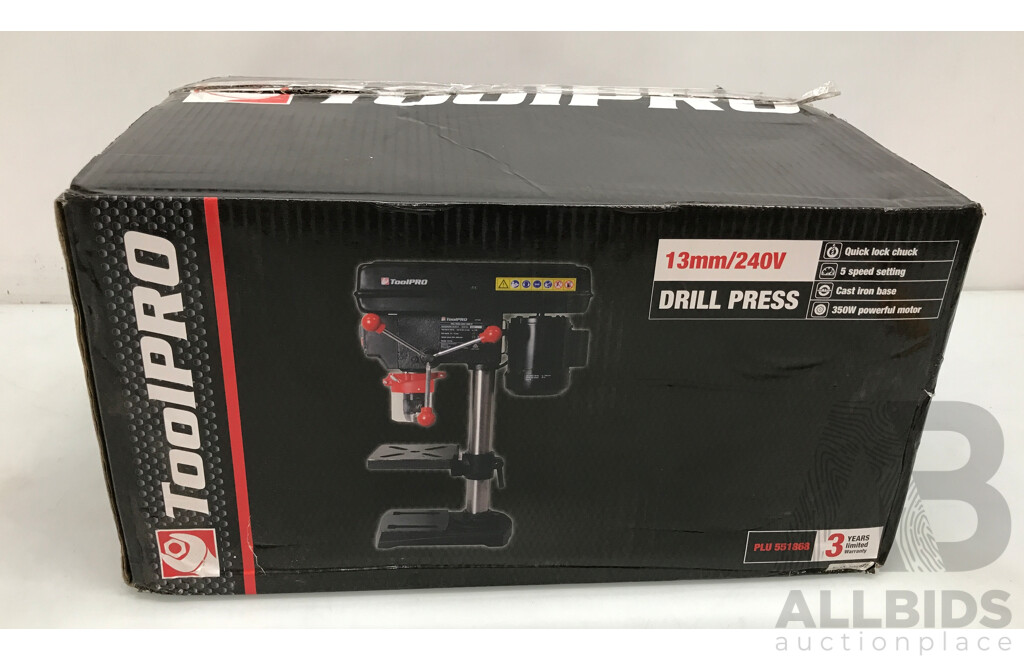 ToolPro 13mm 350W Drill Press - Brand New