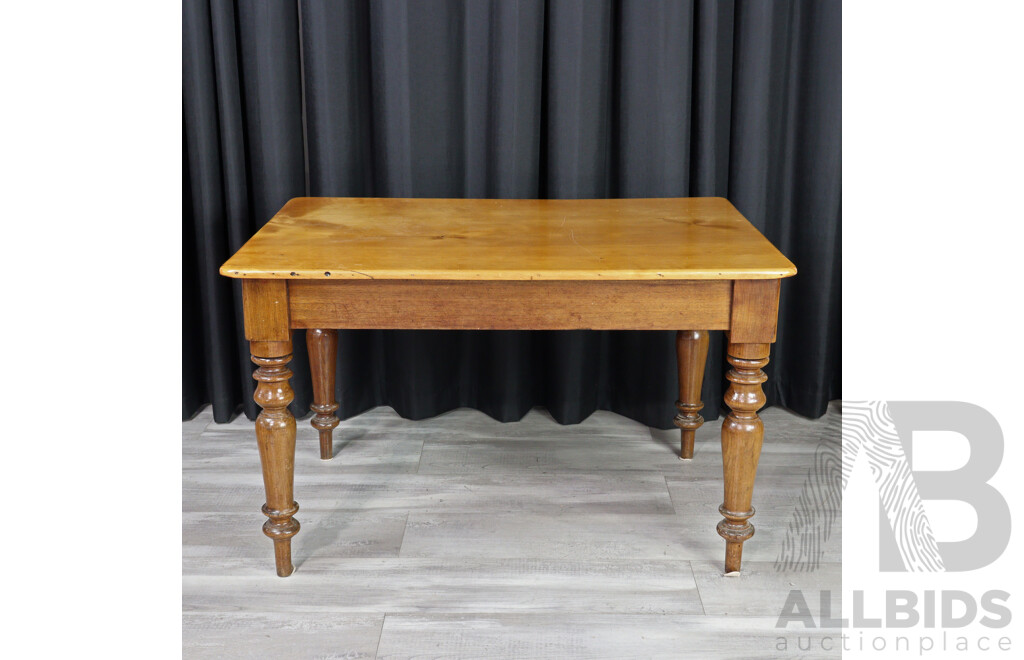 Antique Birdseye Huon Pine Kitchen Table