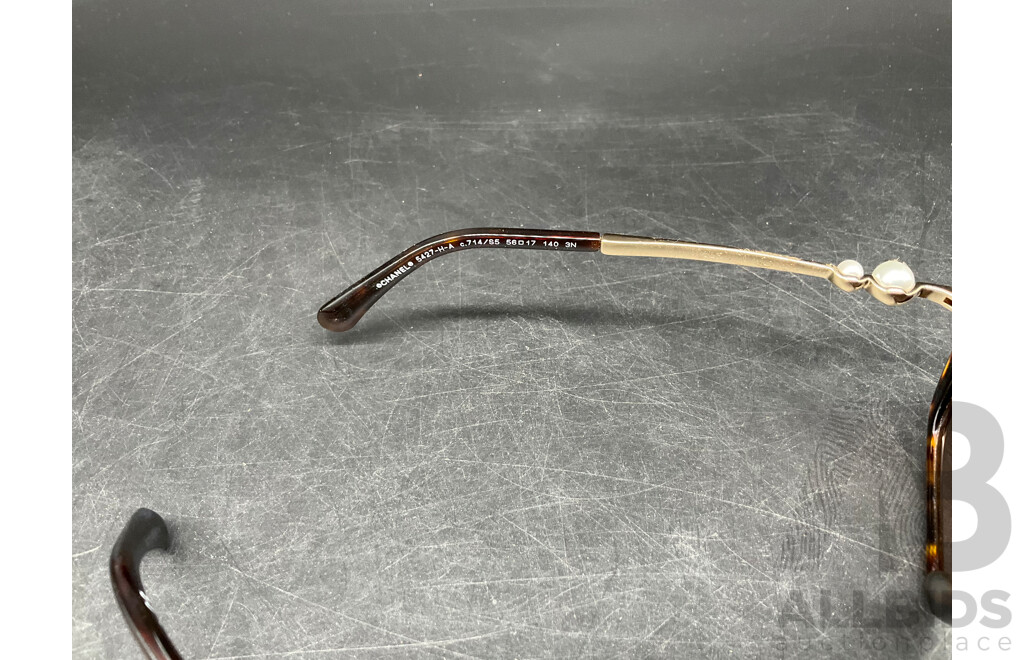 Pearl Square 5427-H-A Tortoise 56-17 Branded CHANEL  Sunglasses - ORP $799