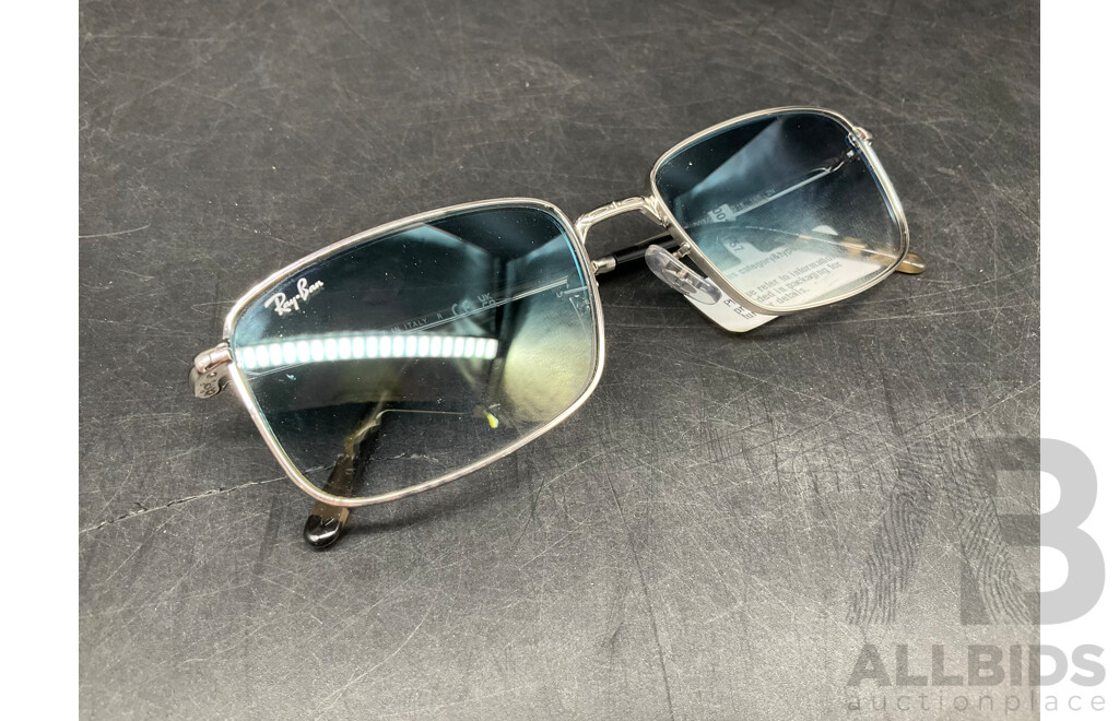 RAY BAN RB3717 57-18 Silver/Blue Sunglasses - ORP $258