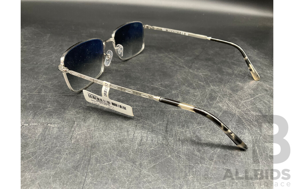 RAY BAN RB3717 57-18  Silver/Blue Sunglasses - ORP $258