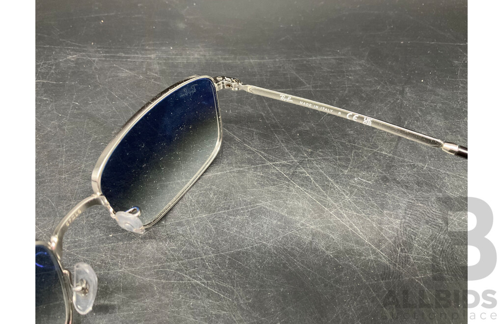 RAY BAN RB3717 57-18  Silver/Blue Sunglasses - ORP $258