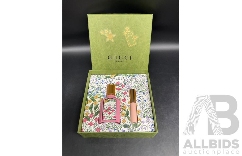 GUCCI Beauty Flora Gorgeous Gardenia Eau De Parfum Spray and Mascara - ORP $144