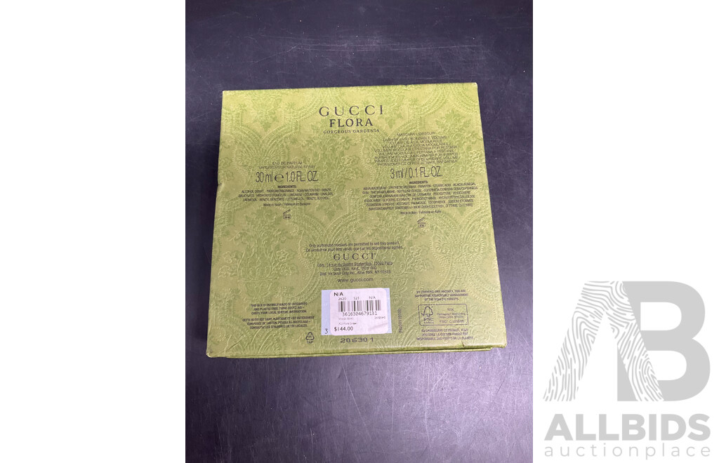 GUCCI Beauty Flora Gorgeous Gardenia Eau De Parfum Spray and Mascara - ORP $144
