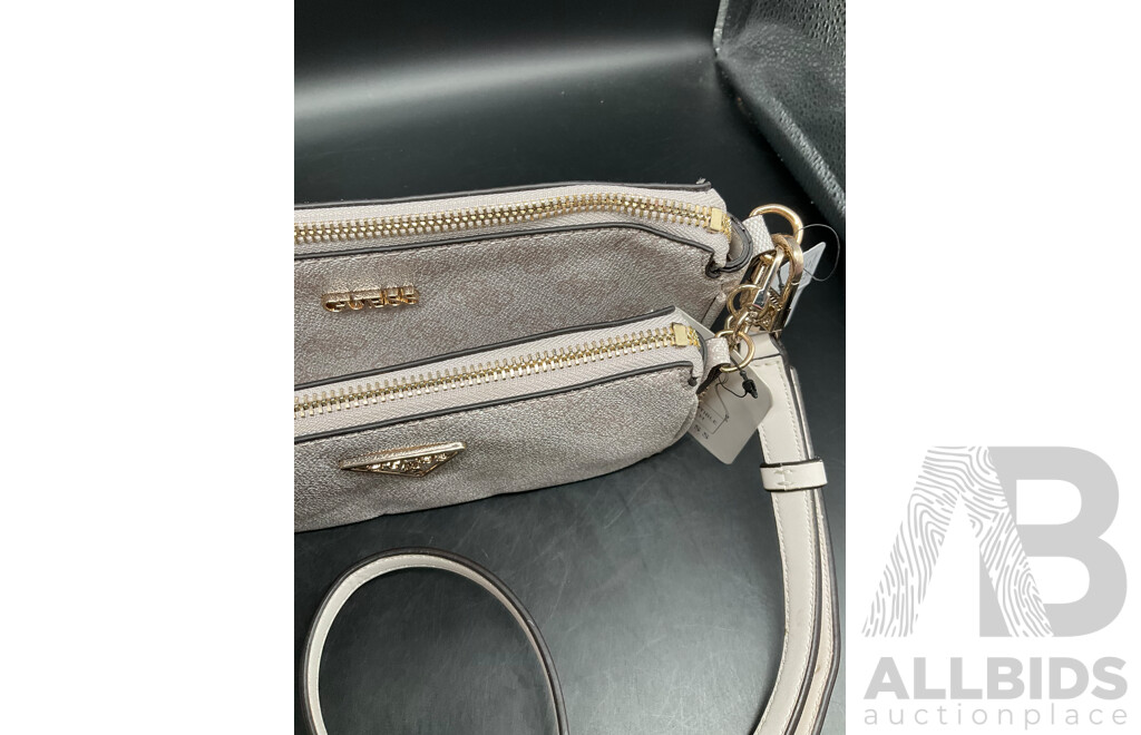 GUESS White Logo NOELLE Mini Double Crossbody Pouch Bag - ORP $159