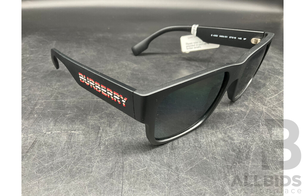 Mens B 4358 Knight, Black Mat57/18 145 Branded BURBERRY Sunglasses - ORP $367