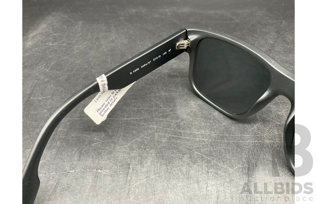 Mens B 4358 Knight, Black Mat57/18 145 Branded BURBERRY Sunglasses - ORP $367