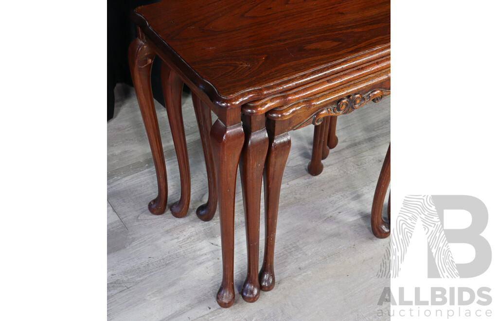 Nest of Three Queen Anne Style Side Tables