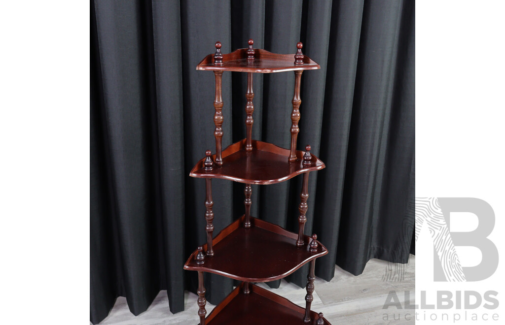 Reproduction Five Tier Corner Mahogany What Not