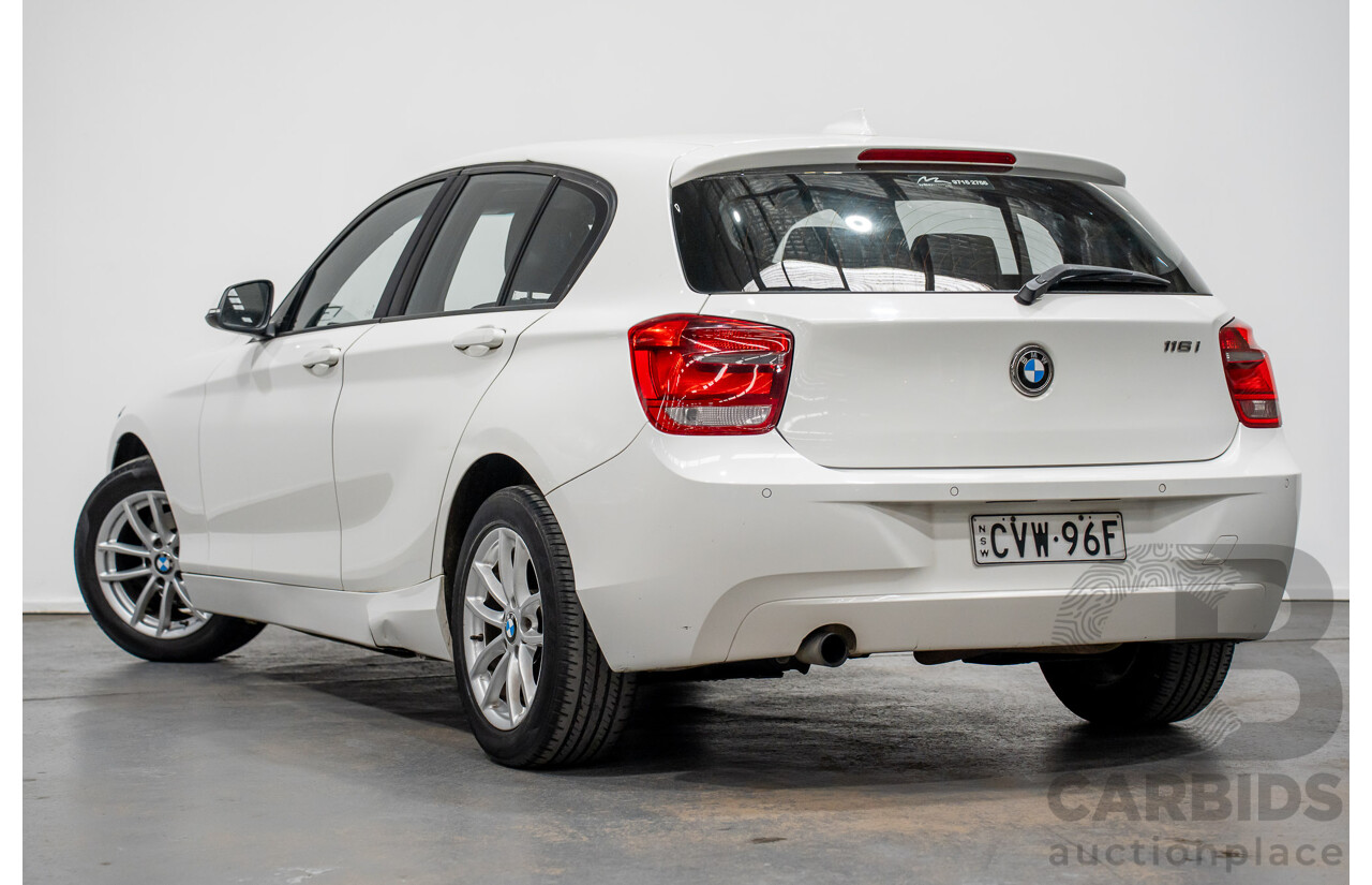 10/2014 BMW 116i SPORT LINE RWD F20 MY13 5D Hatchback White Turbo1.6L