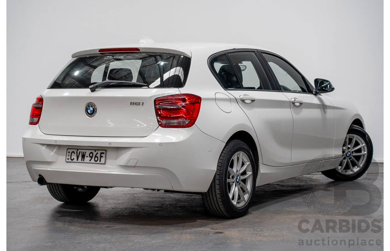 10/2014 BMW 116i SPORT LINE RWD F20 MY13 5D Hatchback White Turbo1.6L