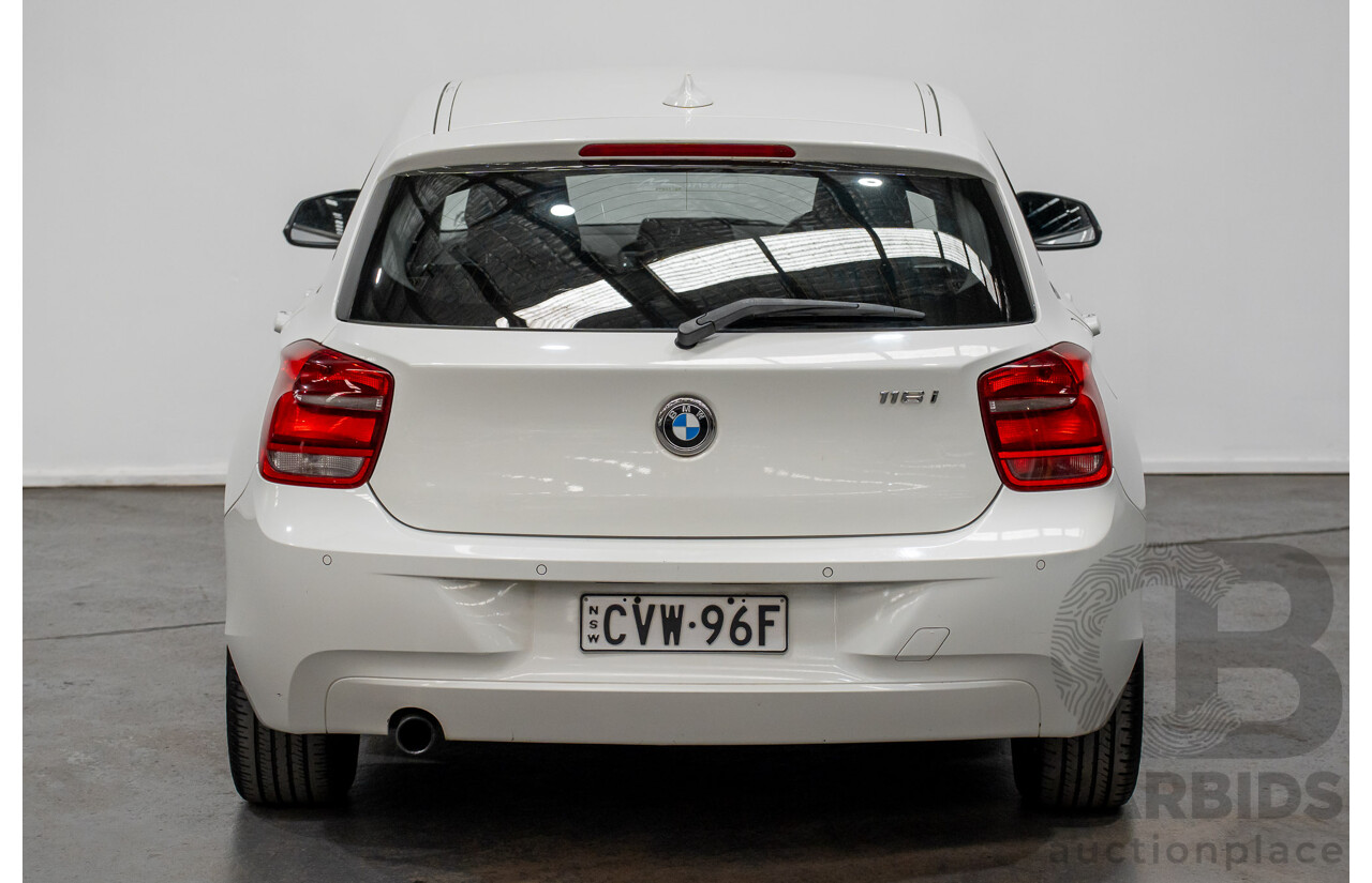 10/2014 BMW 116i SPORT LINE RWD F20 MY13 5D Hatchback White Turbo1.6L