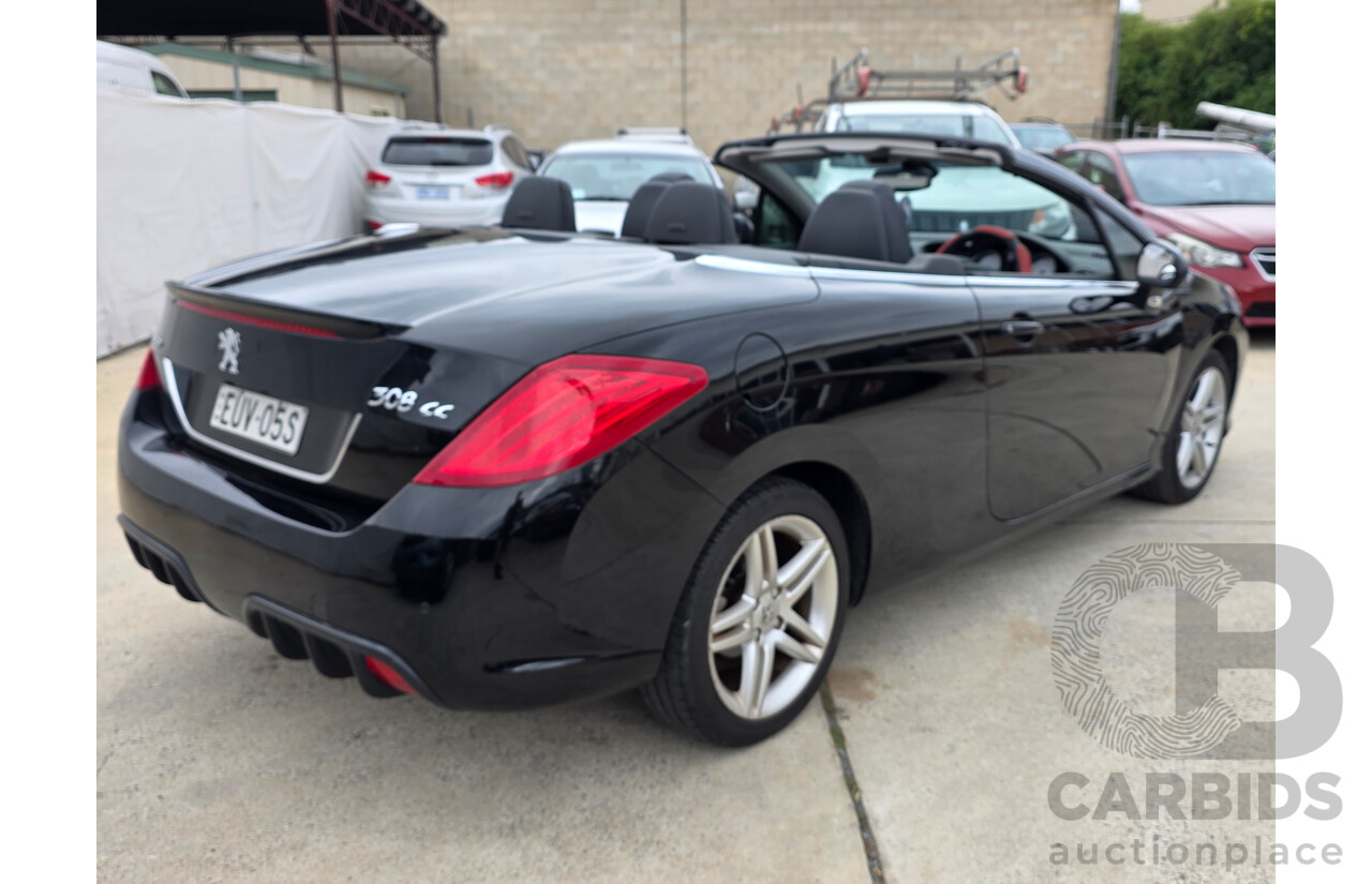 9/2009 Peugeot 308 CC  2d Cabriolet Black Turbo 1.6L