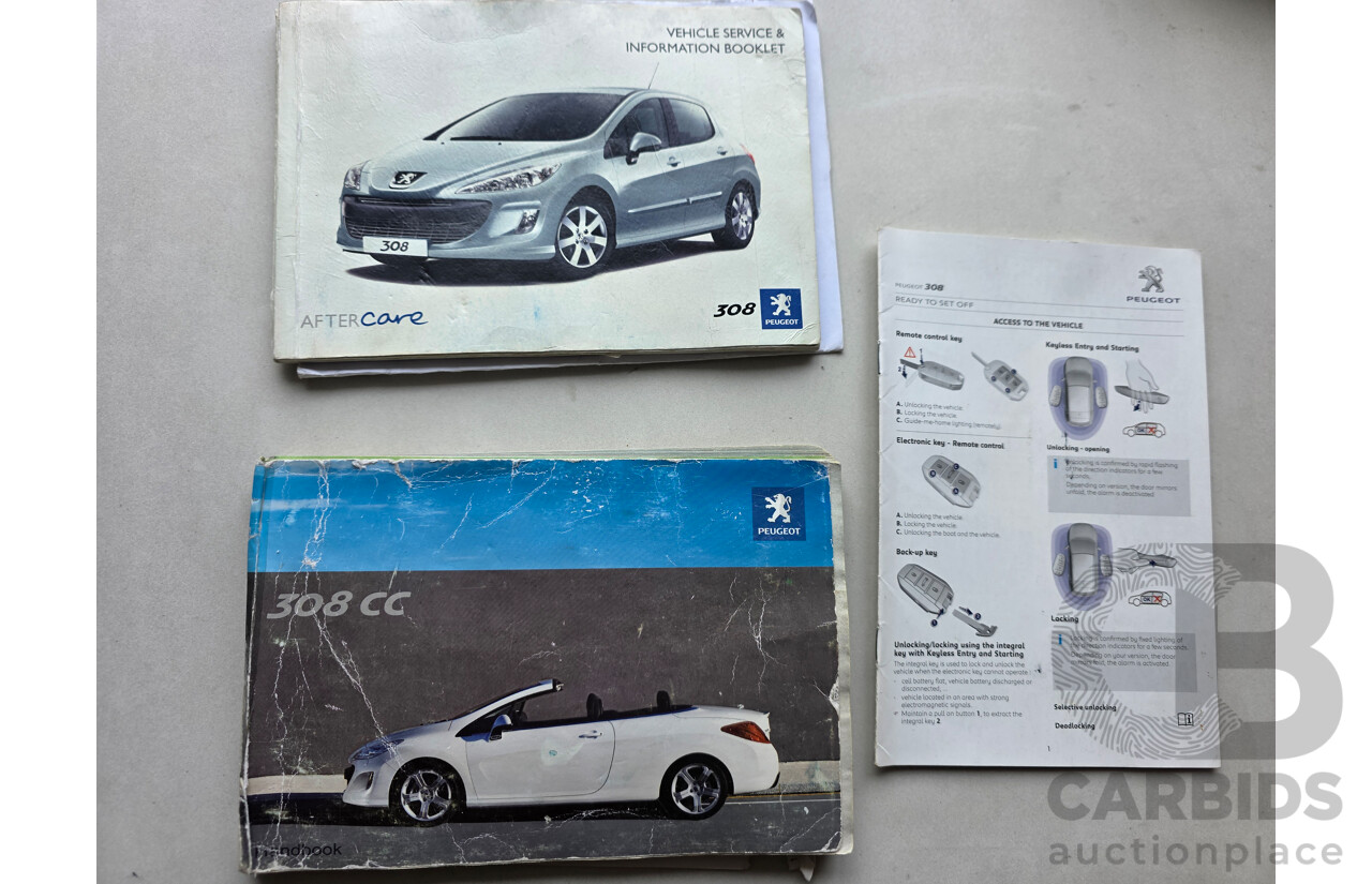 9/2009 Peugeot 308 CC  2d Cabriolet Black Turbo 1.6L