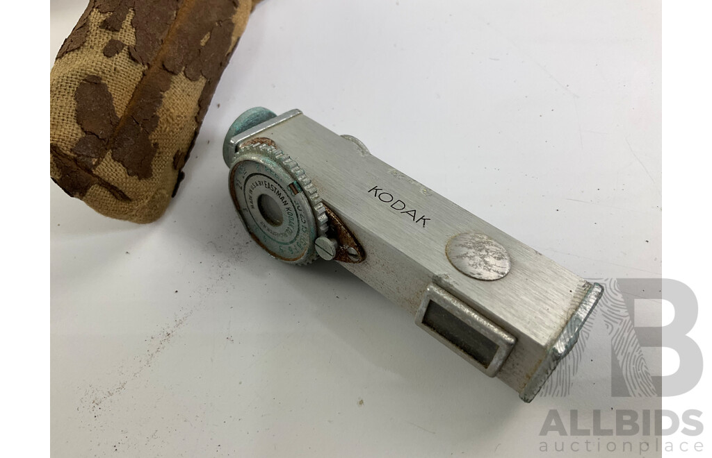 Vintage Kodak Brownie Flash IV, Kodak Tourist and Deluxe Seven Jewels Travel Alarm Clock, Made in Germany