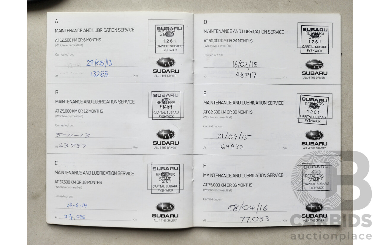 10/2012 Subaru XV 2.0i  4d Wagon Silver 2.0L