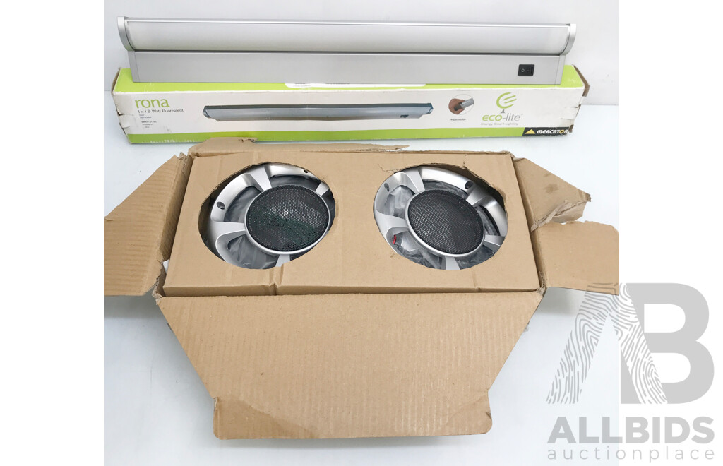 Rona Fluorescent Tube and Giantz 2 Piece Car Speakers