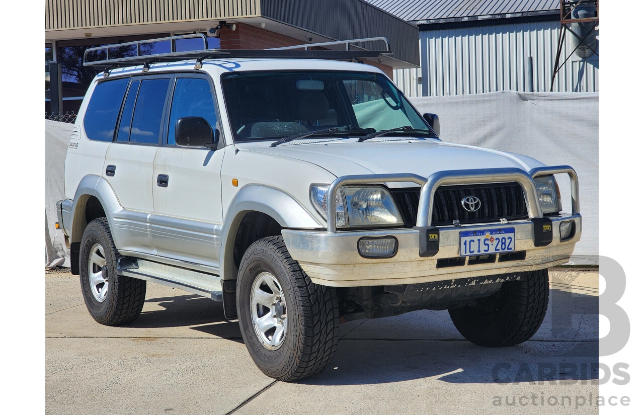 10/2001 Toyota Landcruiser Prado GXL (4x4) VZJ95R 4d Wagon White 3.4L
