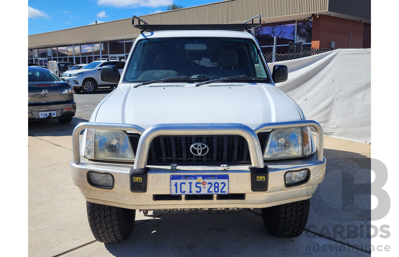 10/2001 Toyota Landcruiser Prado GXL (4x4) VZJ95R 4d Wagon White 3.4L