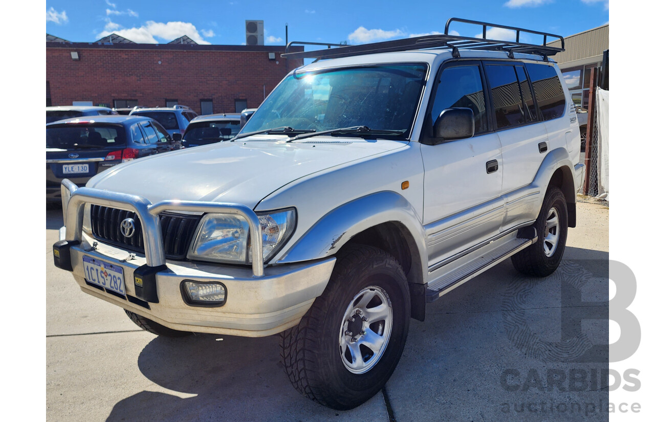 10/2001 Toyota Landcruiser Prado GXL (4x4) VZJ95R 4d Wagon White 3.4L