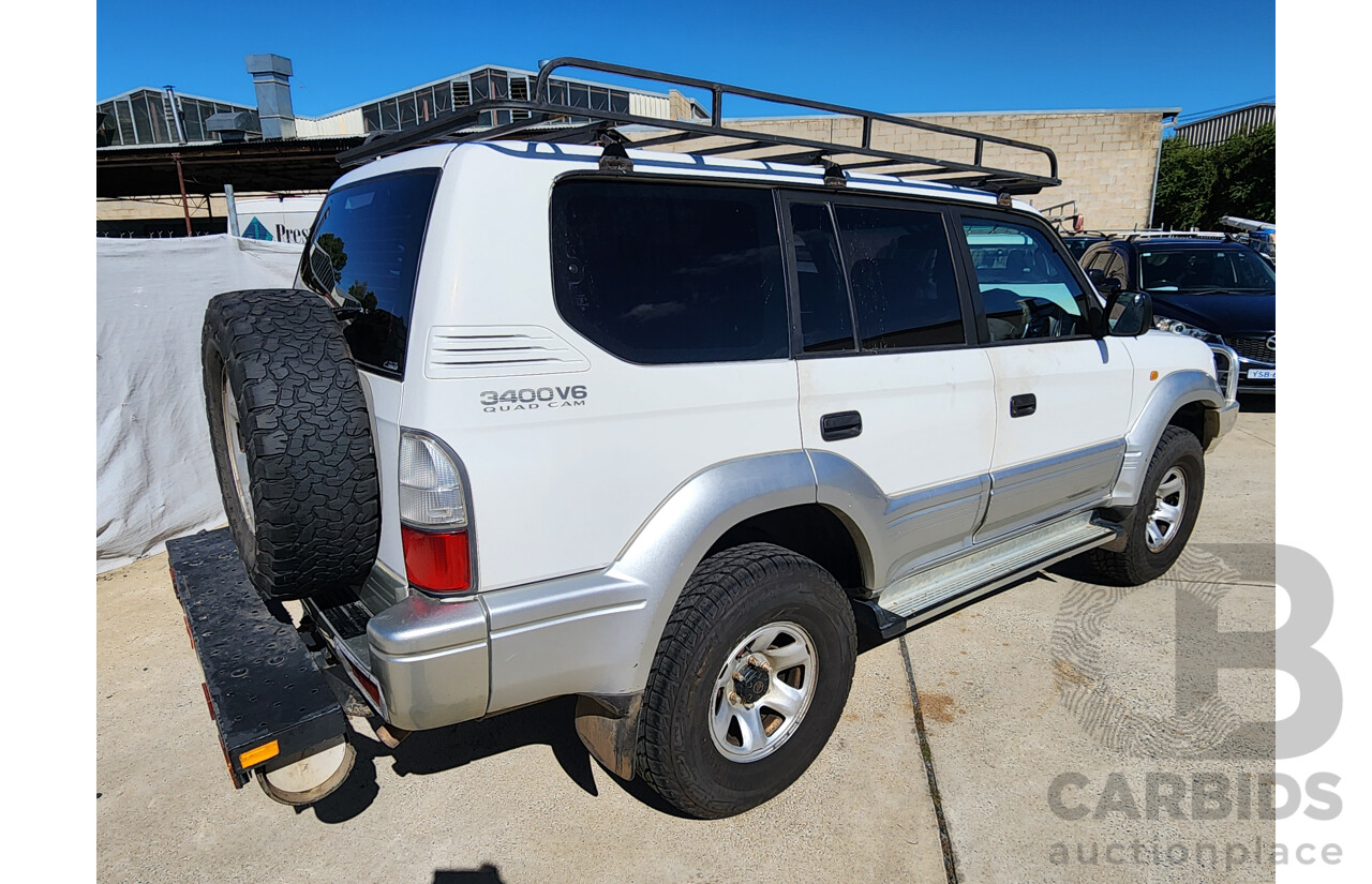 10/2001 Toyota Landcruiser Prado GXL (4x4) VZJ95R 4d Wagon White 3.4L