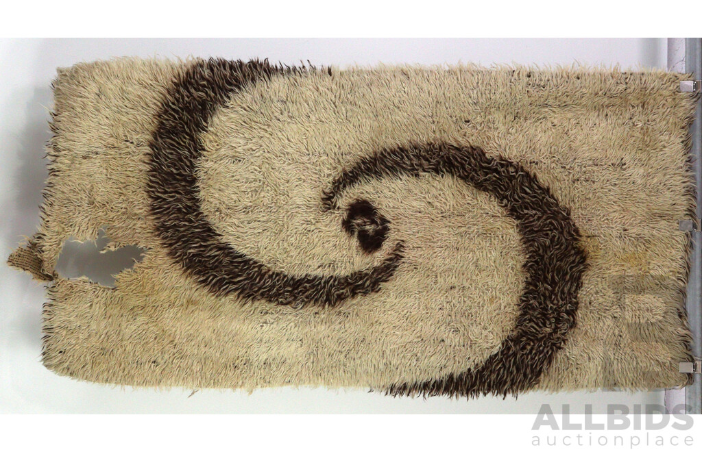 Two Mid Century Retro Flokati Wool Rugs with Swirl Design