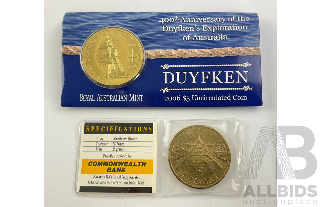 Australian 1988, 2006 $5 Coins