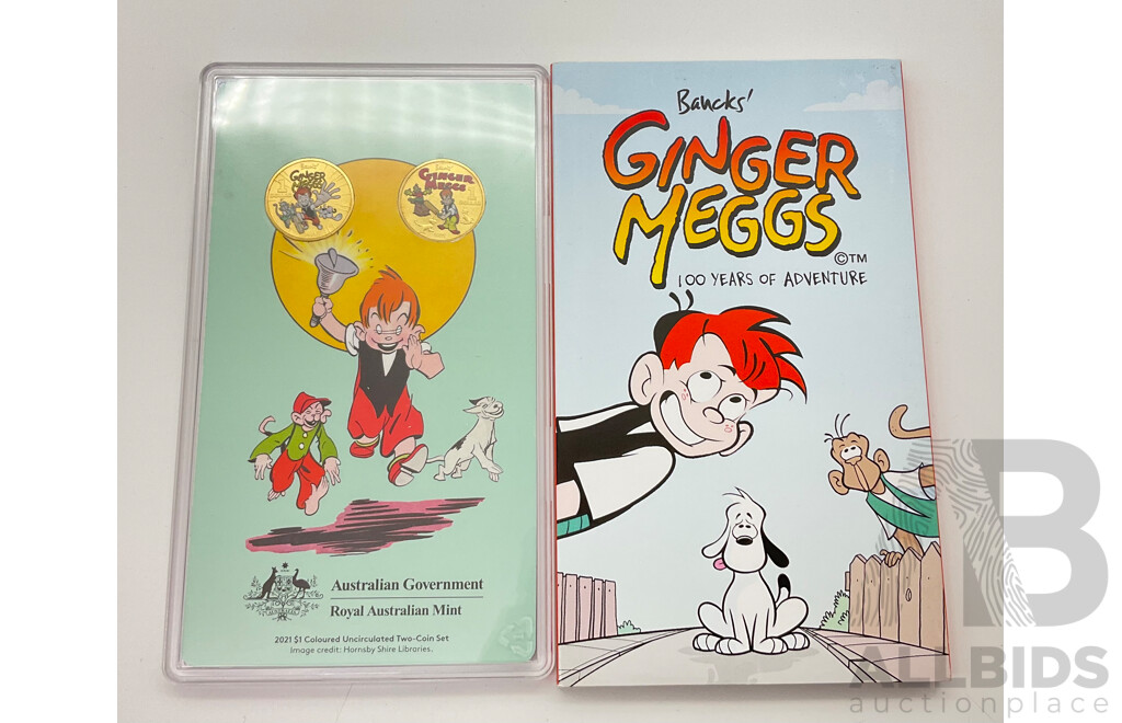 Australian 2021 Set of 4 Ginger Meggs $1 Coins.