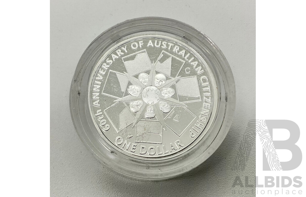 Australian 2009 60th Anniversary Australian Citizenship Silver $1 Coin..