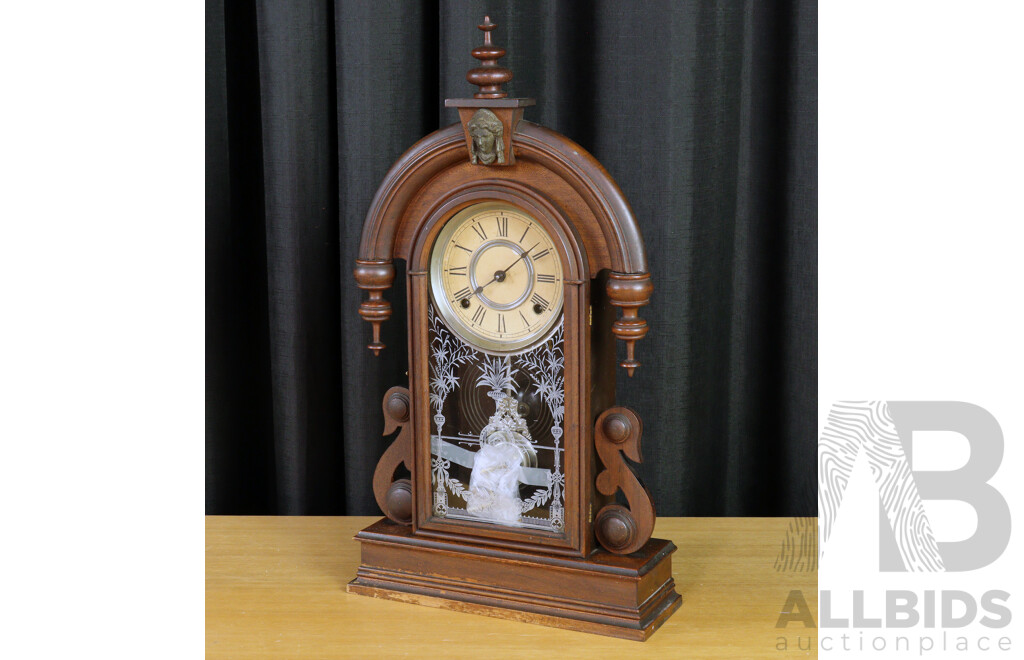 Ansonia Mantle Clock with Walnut Case