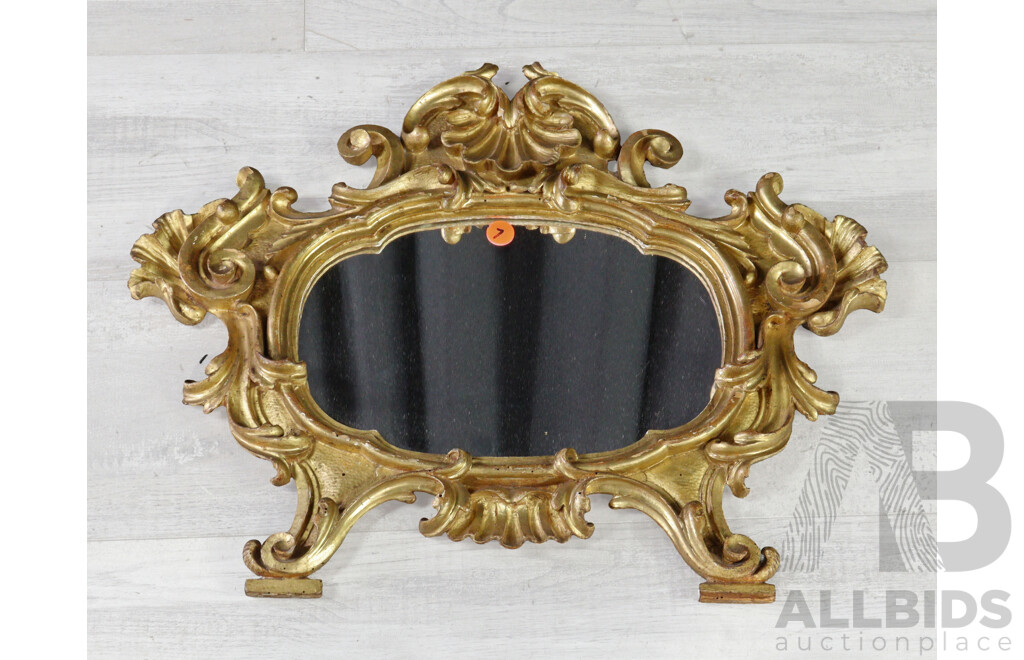Small Carved Gold Gilt Frame Mirror