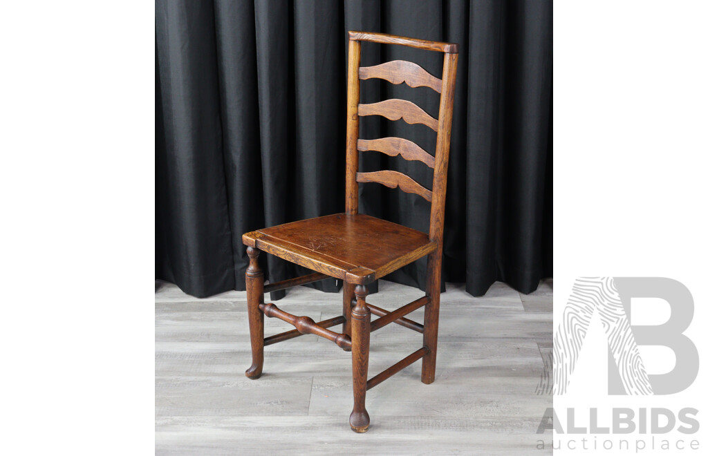Georgian Welsh Elm Ladder Back Dining Chair