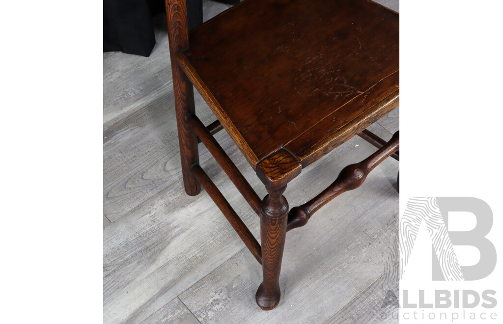 Georgian Welsh Elm Ladder Back Dining Chair