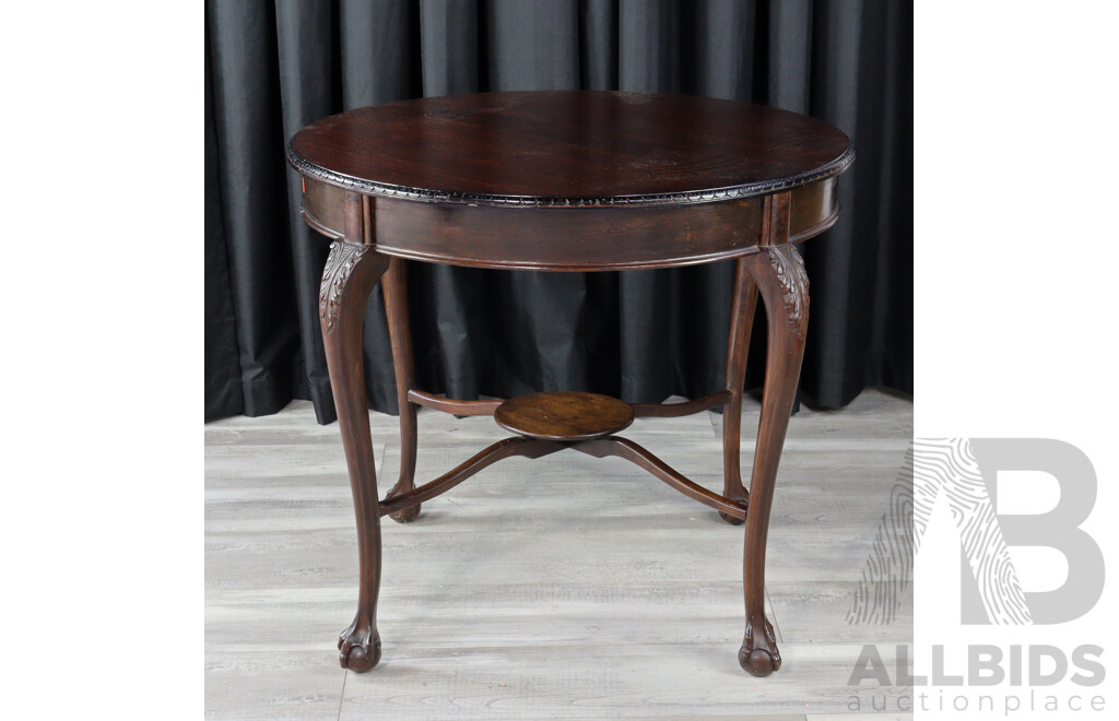 Round Edwardian Mahogany Occasional Table