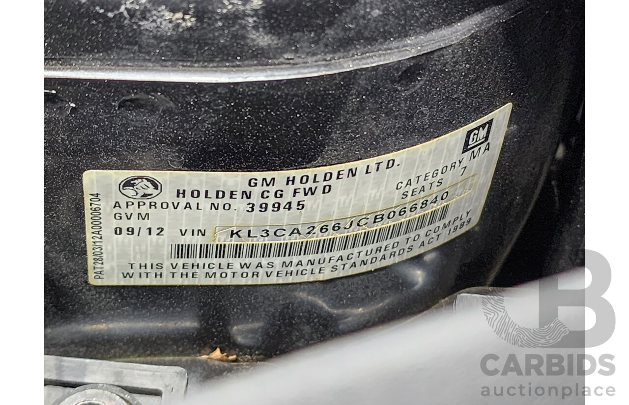 9/2012 Holden Captiva 7 SX (fwd) CG SERIES II 4d Wagon Black 2.2L