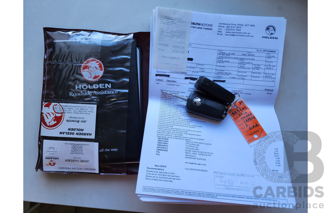 9/2012 Holden Captiva 7 SX (fwd) CG SERIES II 4d Wagon Black 2.2L