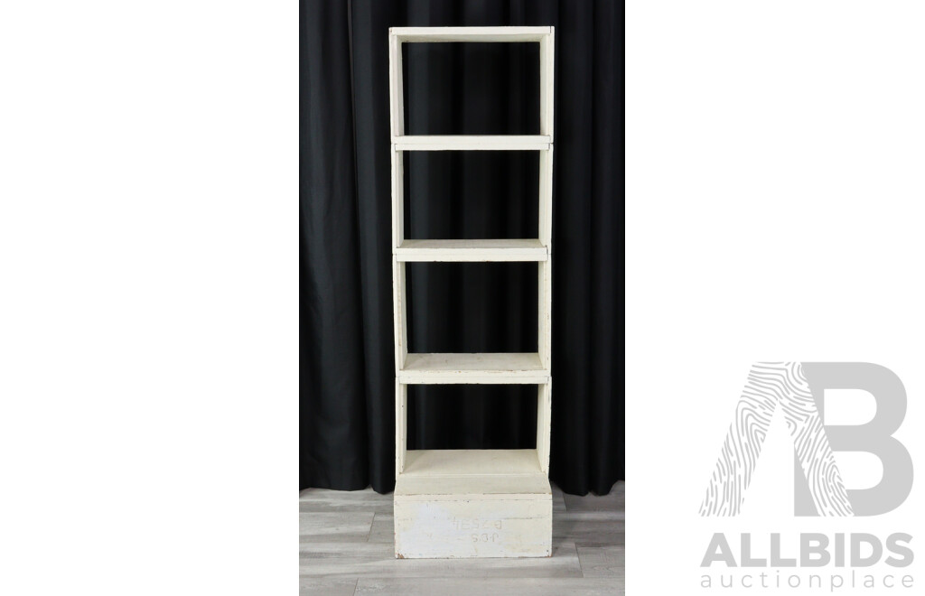 Pair of Rustic Painted Timber Stacking Shelves