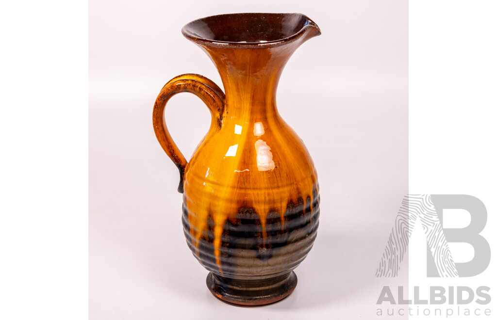 Hand Made Australian Studio Pottery Funky Glazed Jug by Peter Collier
