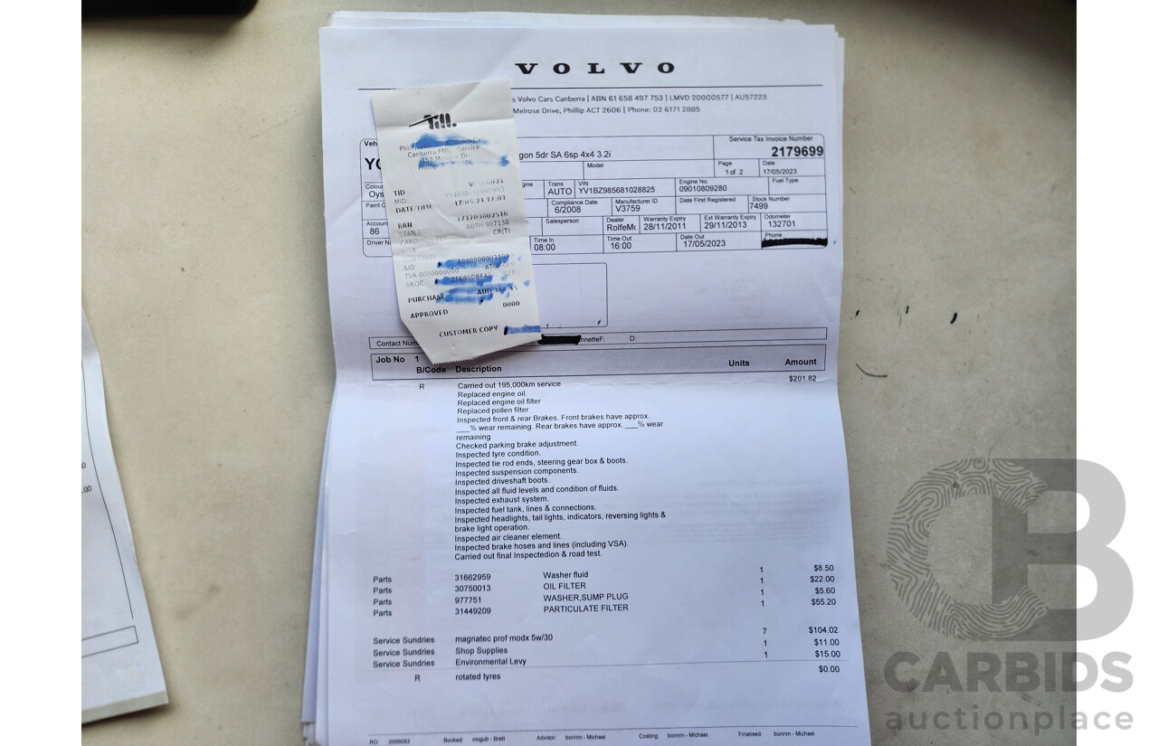 6/2008 Volvo Xc70 3.2 BZ 4d Wagon Bronze 3.2L