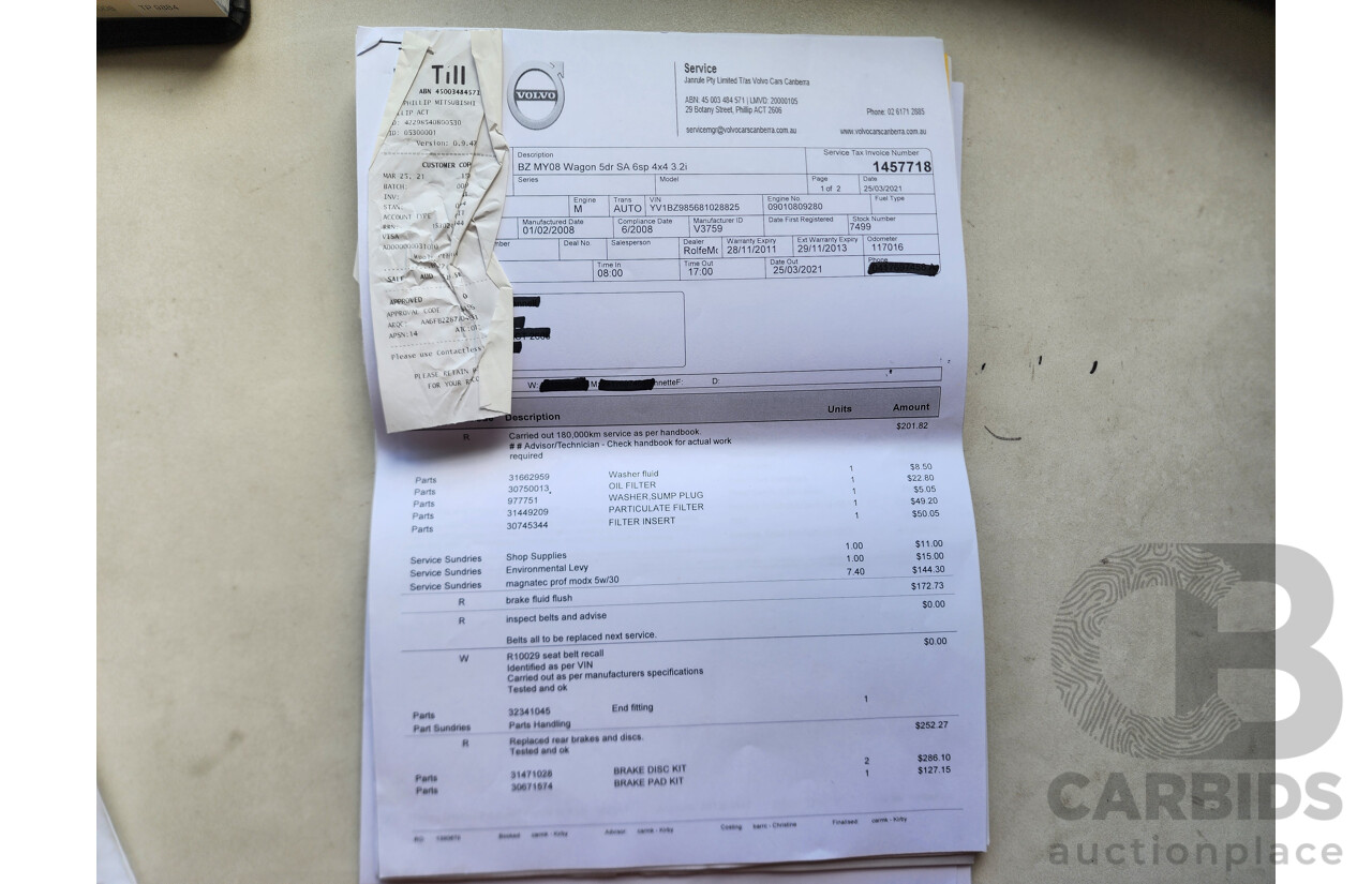 6/2008 Volvo Xc70 3.2 BZ 4d Wagon Bronze 3.2L