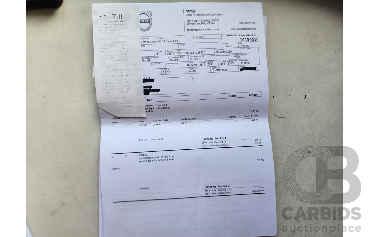 6/2008 Volvo Xc70 3.2 BZ 4d Wagon Bronze 3.2L