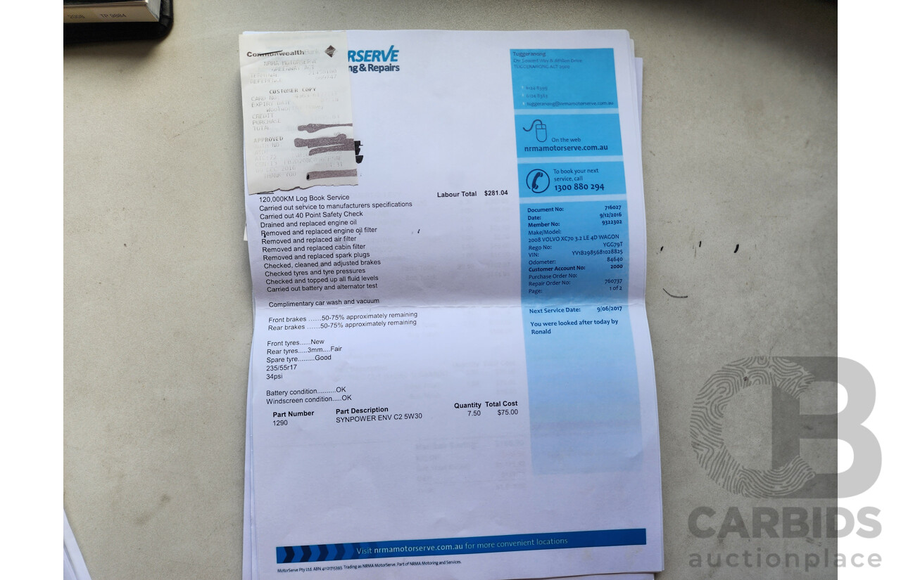 6/2008 Volvo Xc70 3.2 BZ 4d Wagon Bronze 3.2L