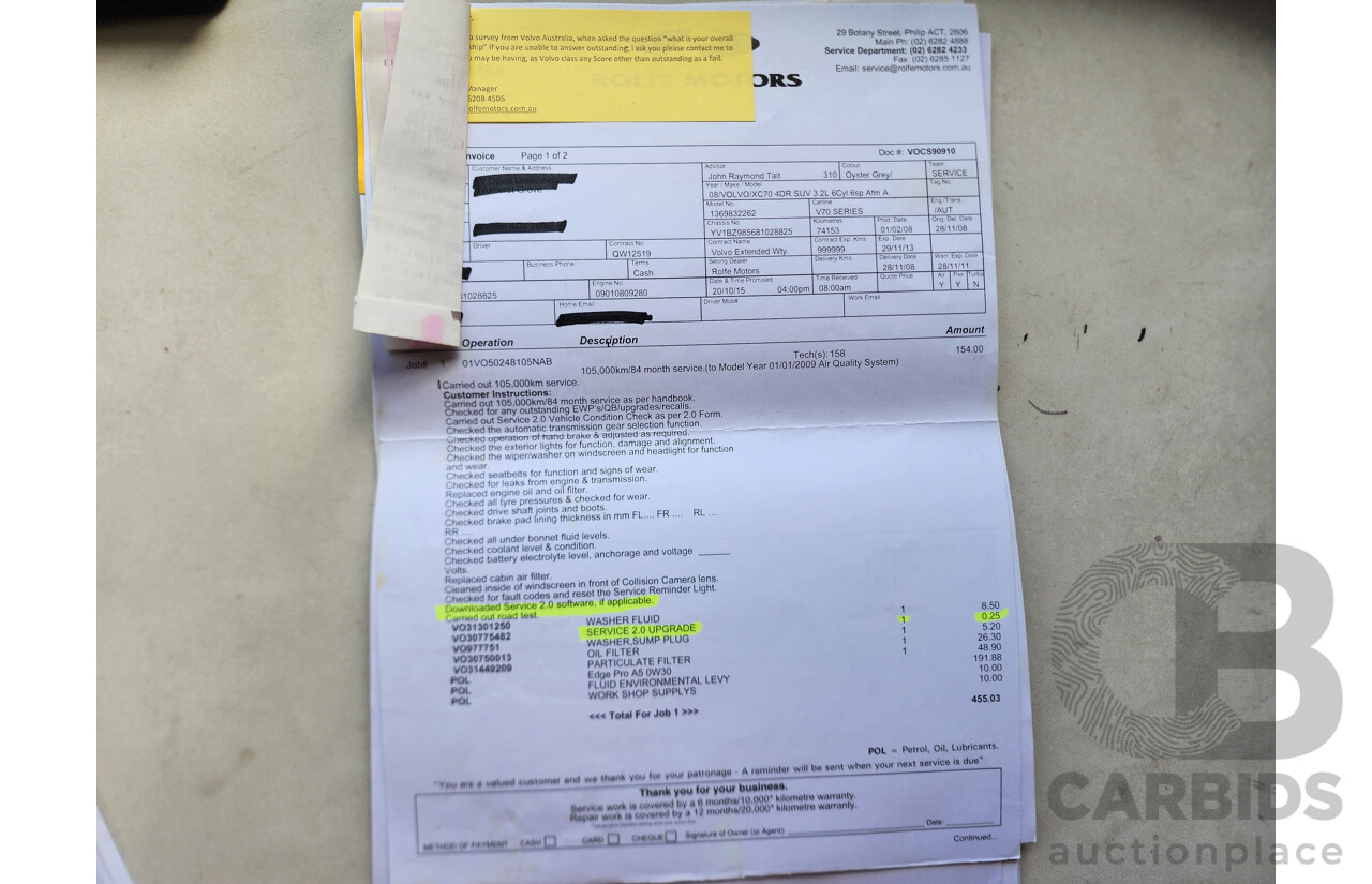 6/2008 Volvo Xc70 3.2 BZ 4d Wagon Bronze 3.2L