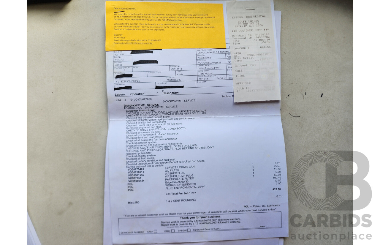 6/2008 Volvo Xc70 3.2 BZ 4d Wagon Bronze 3.2L